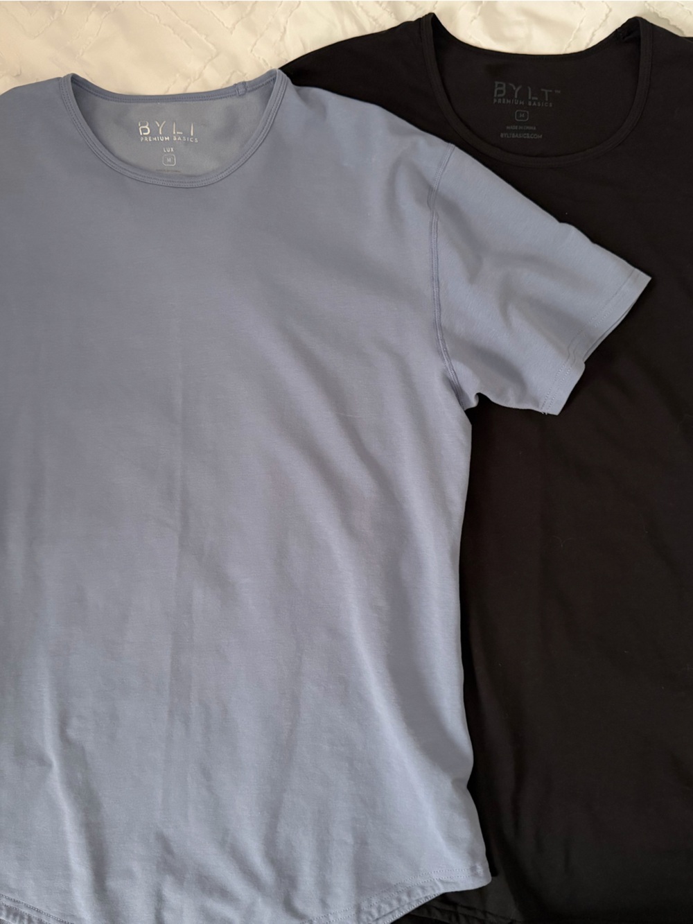 Men’s Crew Neck T-Shirt Bundle- Black & Light Blue
